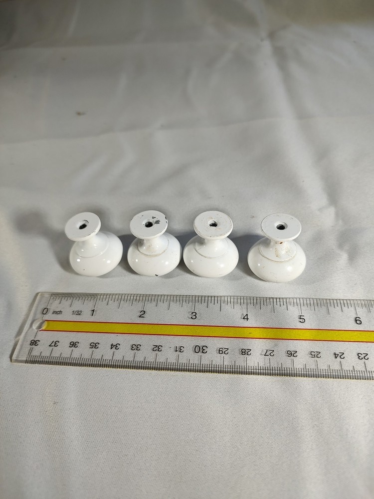Drawer Pull's: Drawer Knob's Mushroom Shape Metal Knobs Painted White qty 5