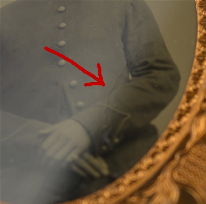 Antique Civil War Photograph Soldier 1/4 Plate Ambrotype Ruby Glass with Brass