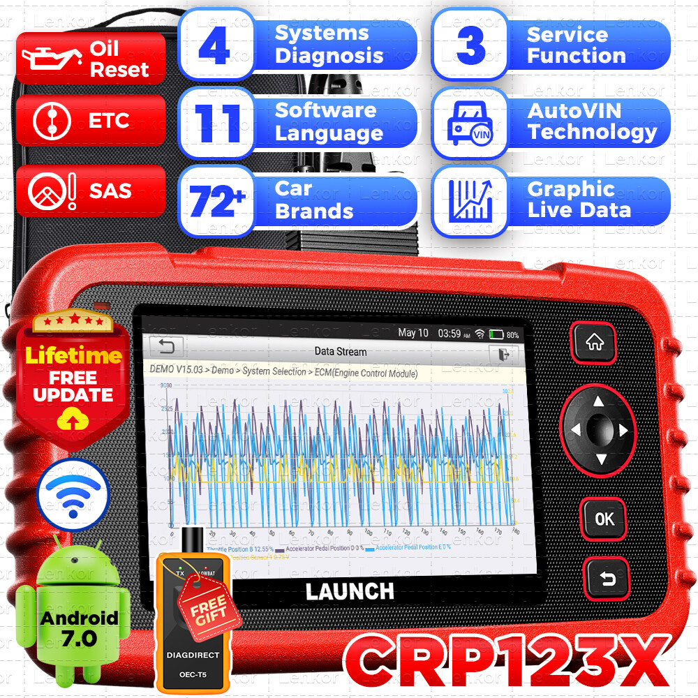 LAUNCH CRP123X OBD2 Scanner ABS SRS Code Reader Check Engine Car Diagnostic Tool
