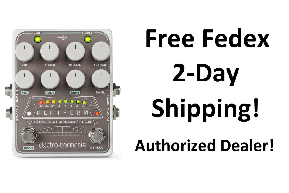 New Electro-Harmonix EHX Platform Stereo Compressor/Limiter Guitar Effects Pedal