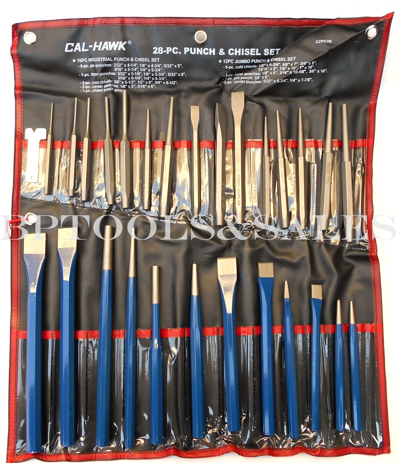 NEW 28pc Punch & Chisel Set Cold Taper Center Pin Metal Steel Punch w/ Pouch