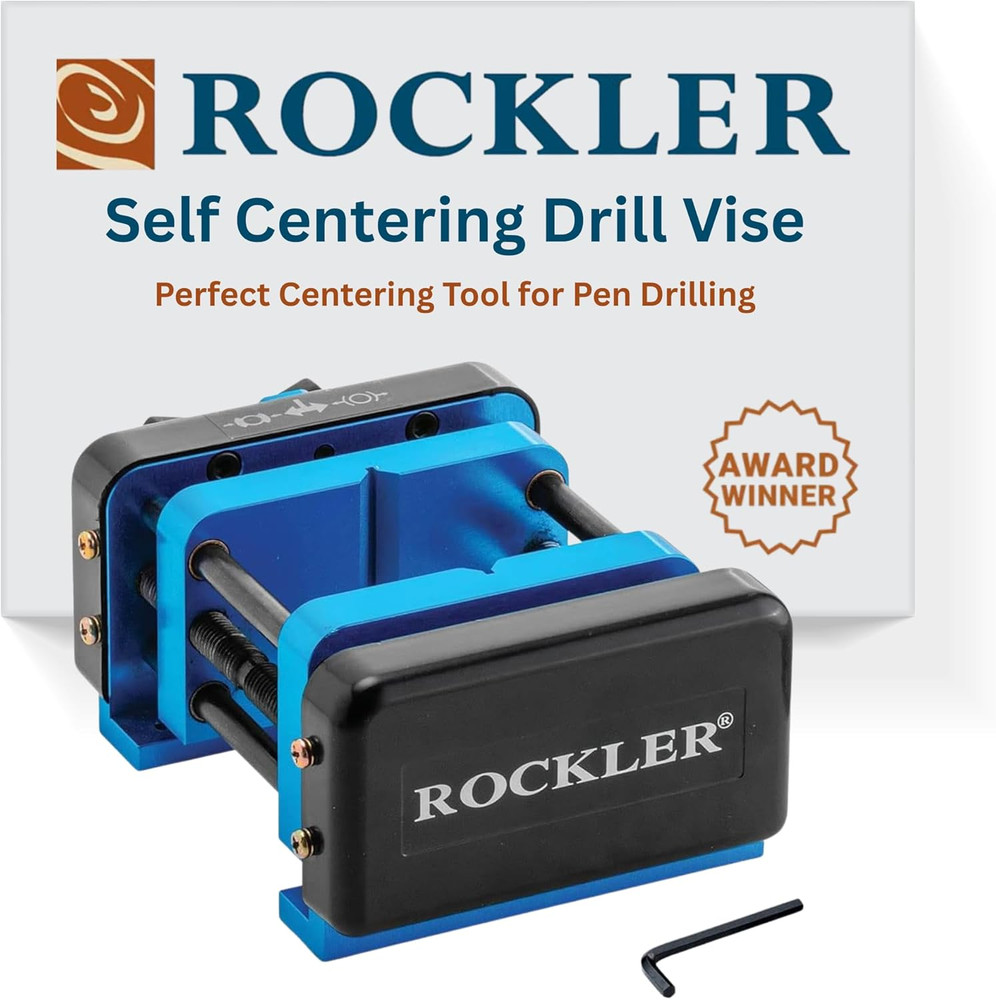Rockler Self Centering Drill Vise W/Hex Key - Perfect Centering Tool for Pen Dri