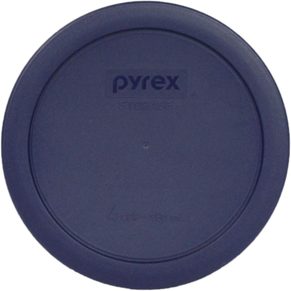 Pyrex 7201-PC 4-Cup Dark Blue Round Replacement Lids - 3 pack - Navy