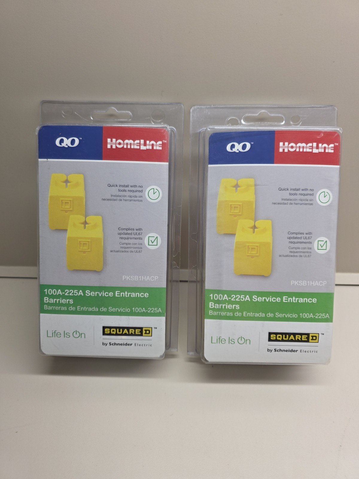 NEW- 2 Packs Square D 100 AMP- 225 AMP Service Entrance Barriers, PKSB1HACP