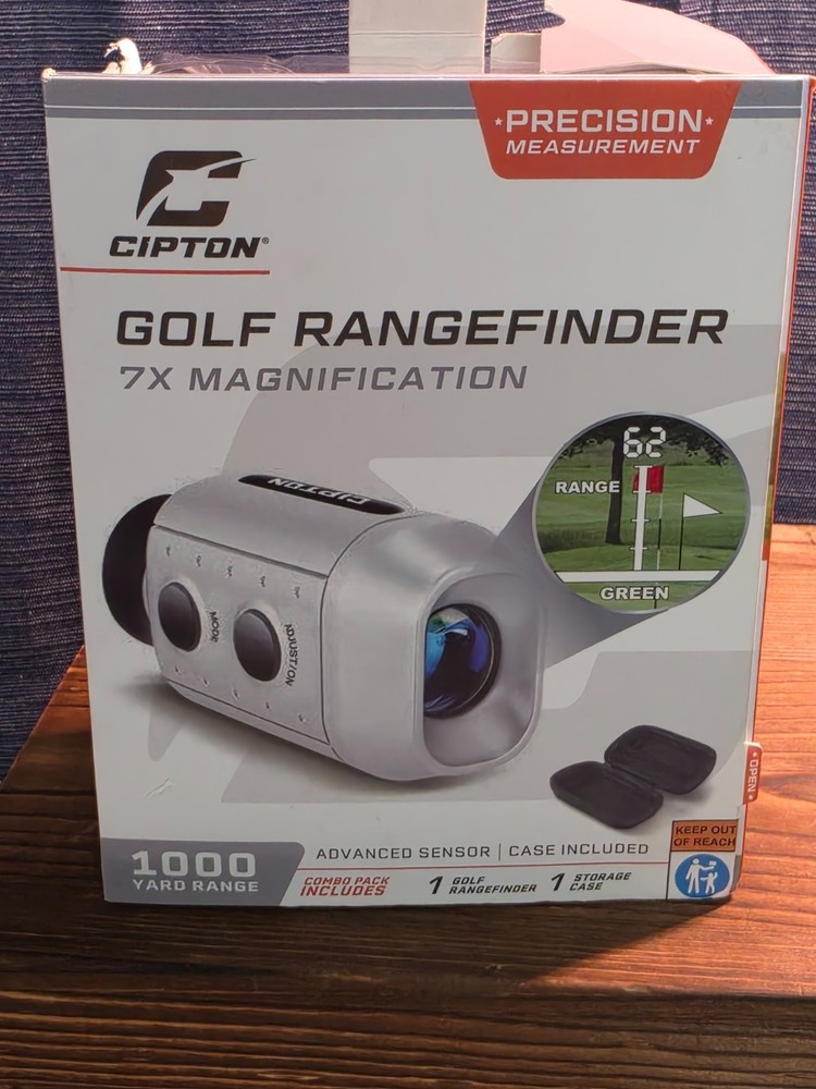 Cipton Golf Rangefinder 7X Magnification 1000 Yard Range NEW Open Box w/ Case