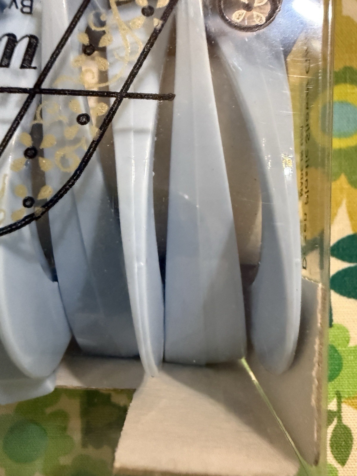 Vintage NOS Blue Plastic Shower Curtain Rings Hooks