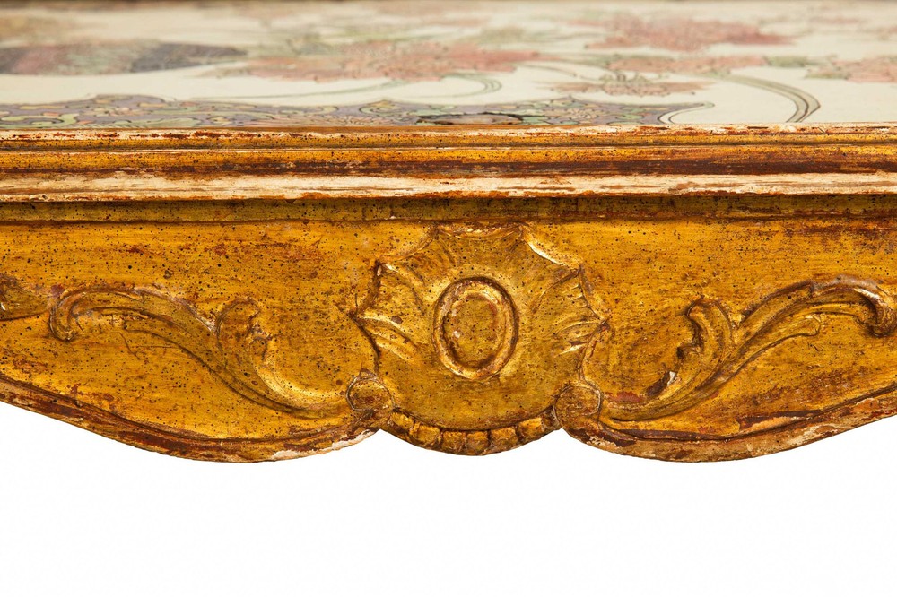 Hollywood Regency Painted Polychromed Low Coffee Table ca. 1940