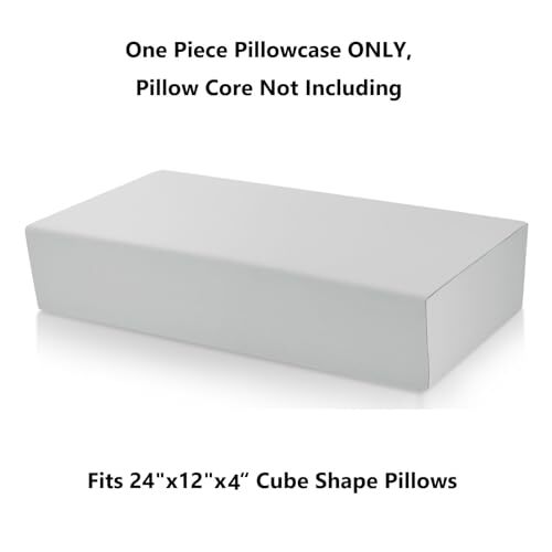 Cube Pillowcase Gray 24“x12”x4“ Pillowcases for Cube Shape Pillow