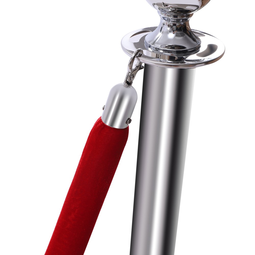 6Pcs Barrier Queue Pole Velvet Ropes Line Barrier Crowd Control Stanchion Posts