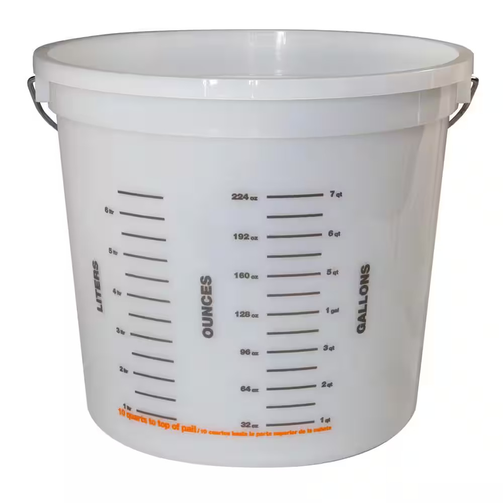 10 Quart Natural Plastic Paint Bucket