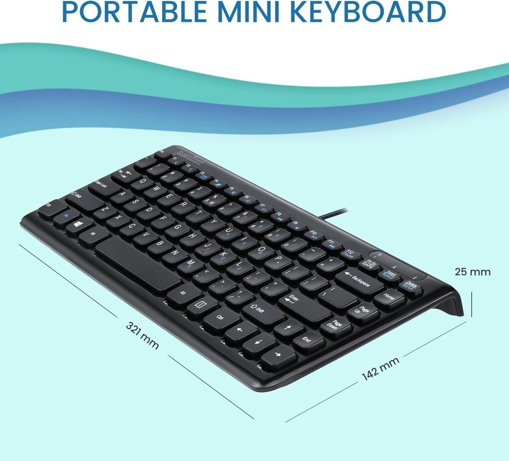 Durable Glossy Black USB Mini Keyboard - Simple Plug and Play Convenience