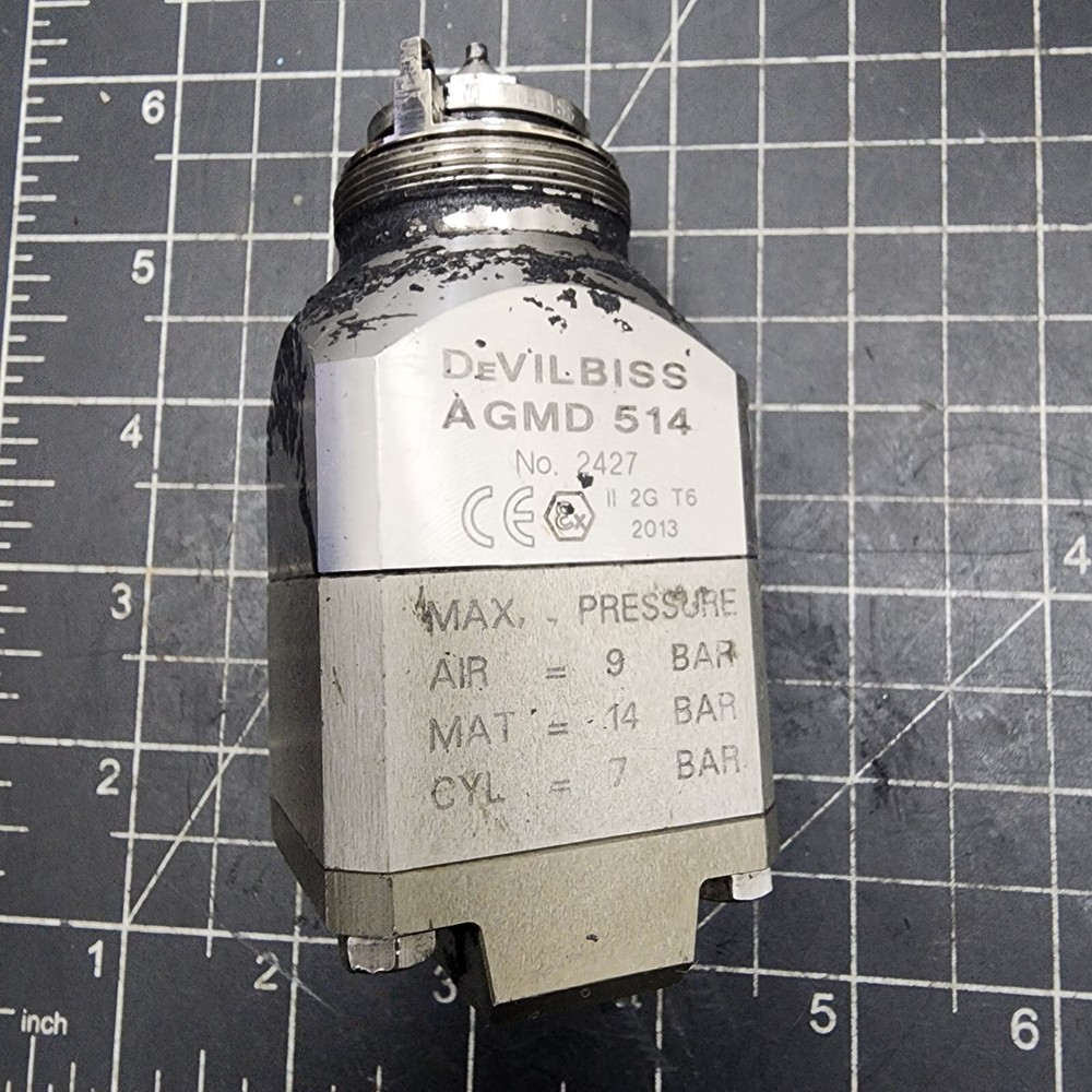 ITW DEVILBISS AGMD-514 HVLP Automatic Spray Gun 2427 [C8S2] #3