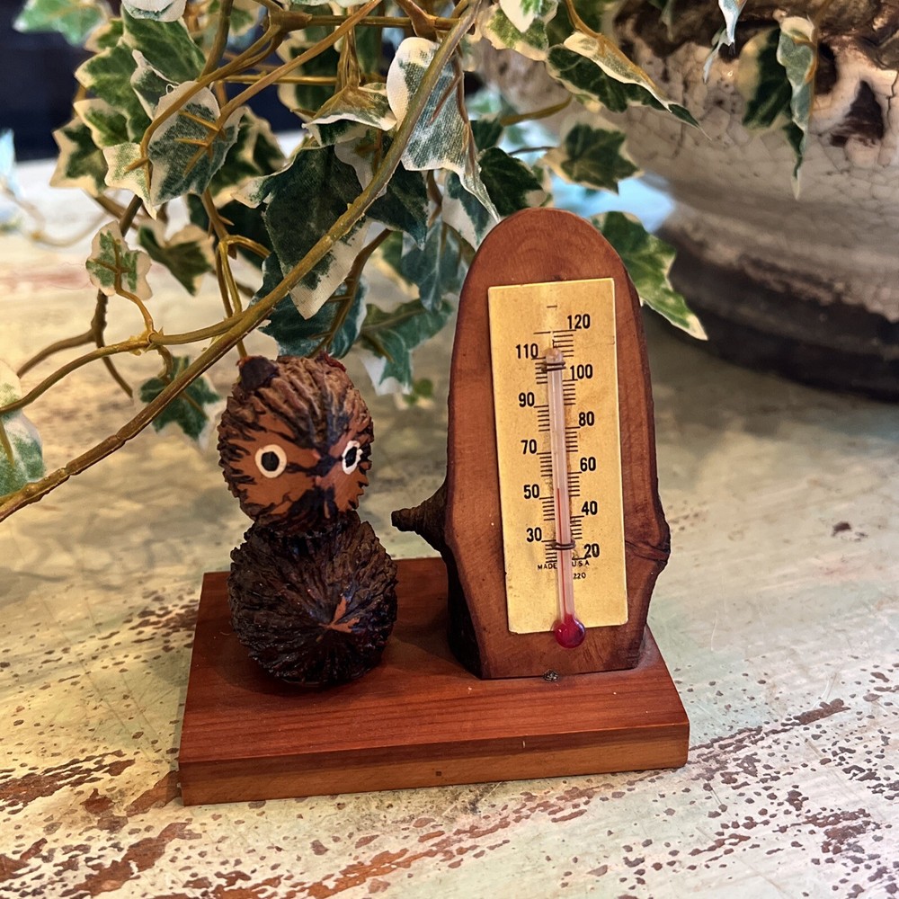 VINTAGE OWL THERMOMETER WORKING