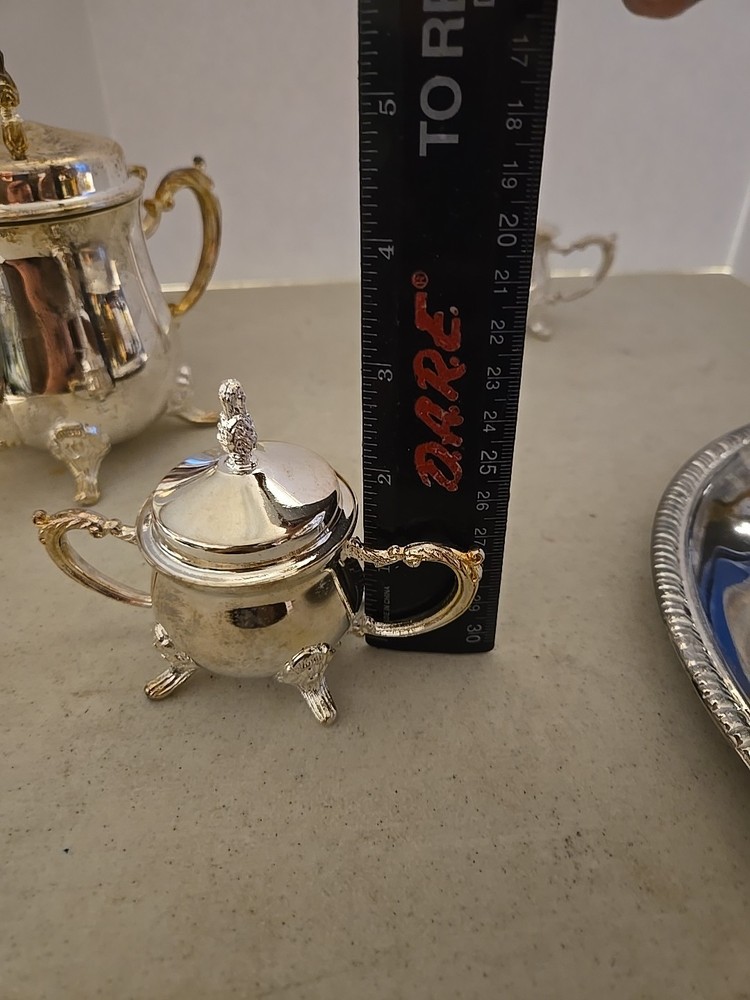4 Pc. Silver Plated Mini Coffee Set