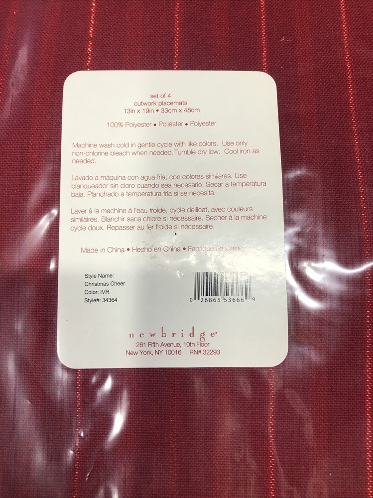 HOLIDAY CHRISTMAS TREE Placemats 4 pc Set NEW