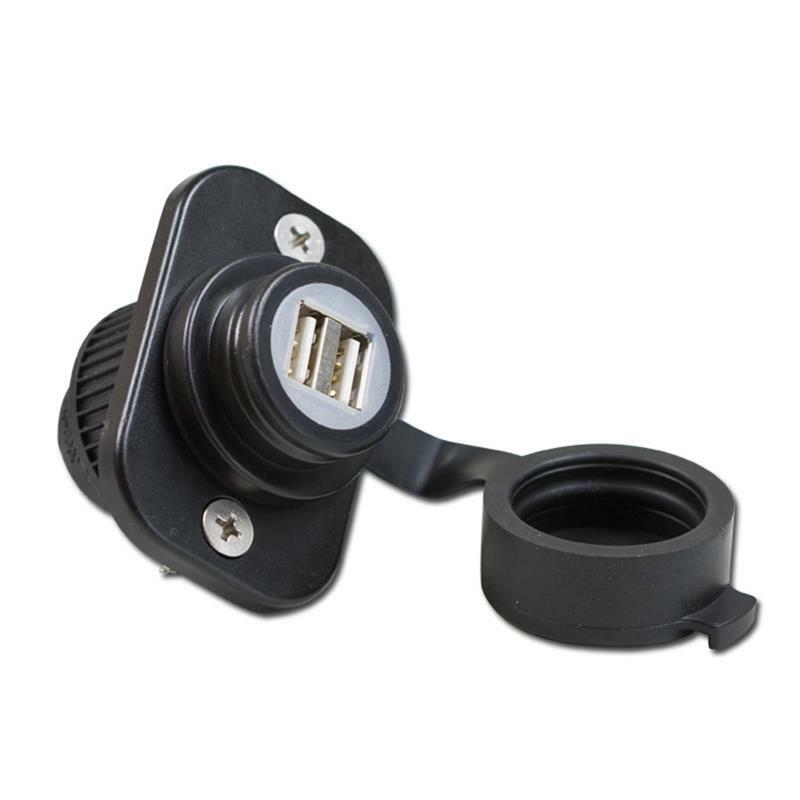 Universal Motorcycle Double USB Recessed Socket 12V DC | Fuse 2A