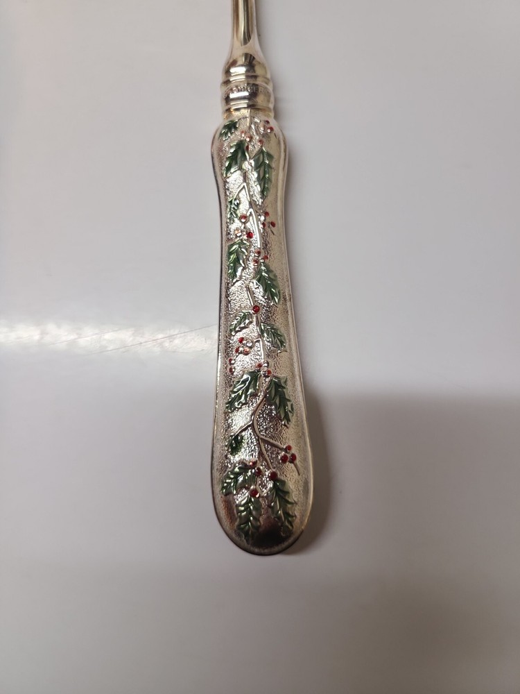 Vintage Godinger Christmas Silverplate & Rhinestone Serving Set