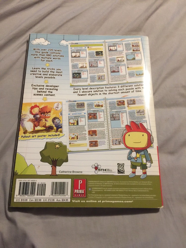 Scribblenauts GameCube Official Guide Strategy Book With Poster! Scribble Nauts