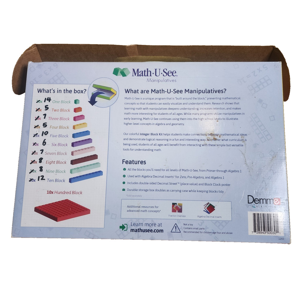 Math U See Manipulatives Integer Block Kit