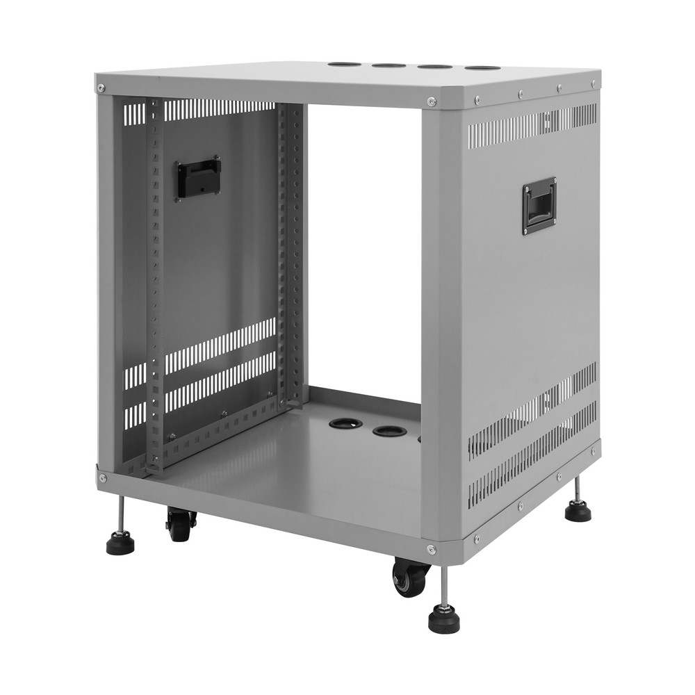 Modern Rolling Server Rack Open Cabinet Network & Stereo Rack with Caster Wheels