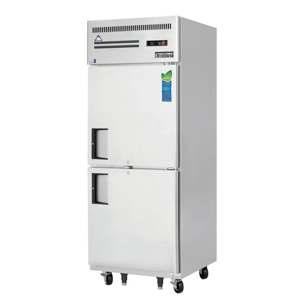Everest ESRH2 29" 1-Section Reach-In Refrigerator w/ 2 Solid Half Doors, Top ...