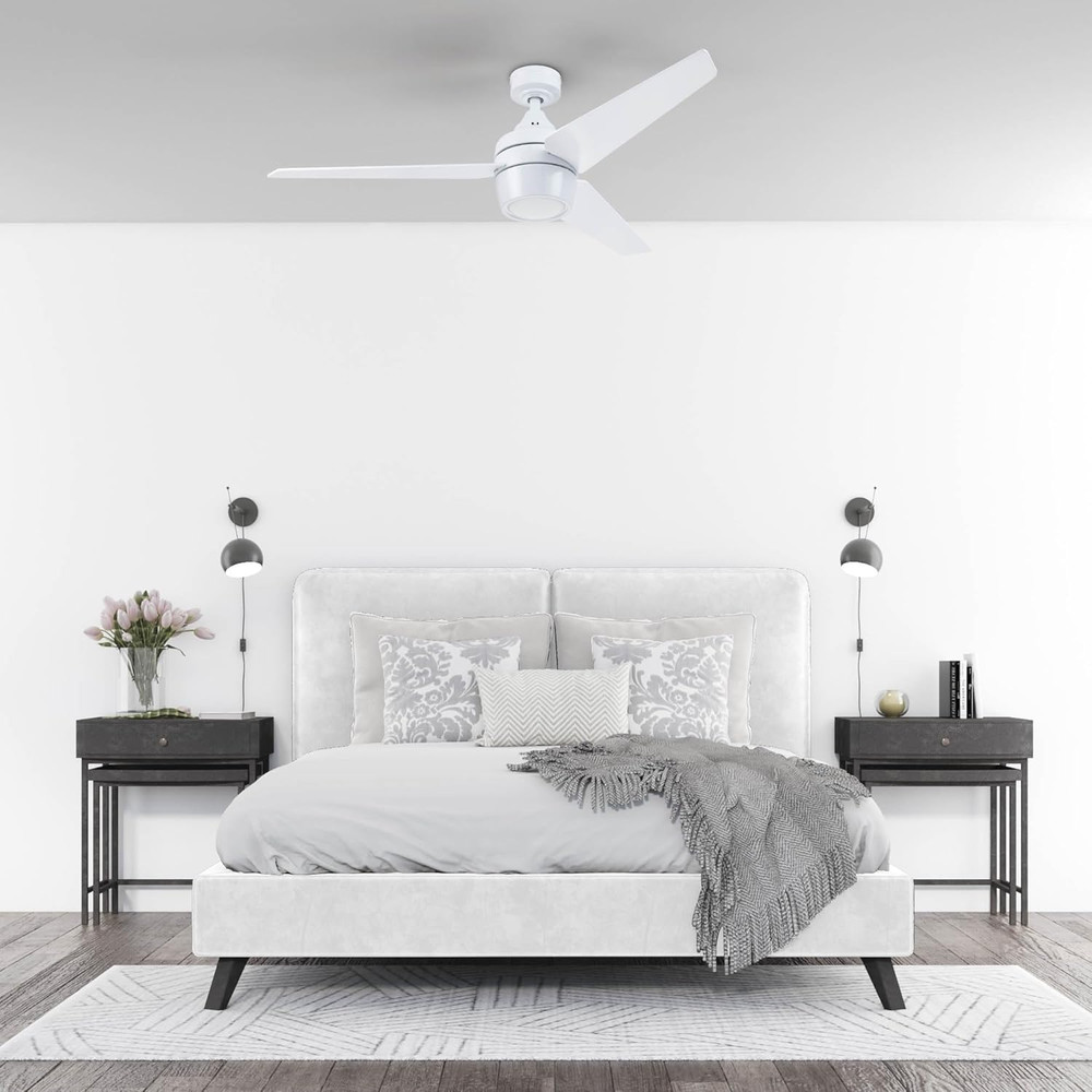 Ceiling Fans Eamon Modern 52 Inch Ceiling Fan with Light, Remote Control Fan, LE