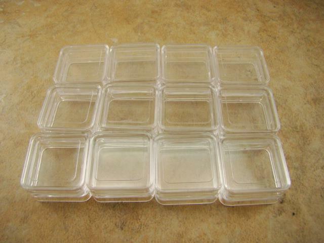 Lot of 12pcs Plastic Storage Containers-Gold Nuggets-Beads-Ore Samples Stackable