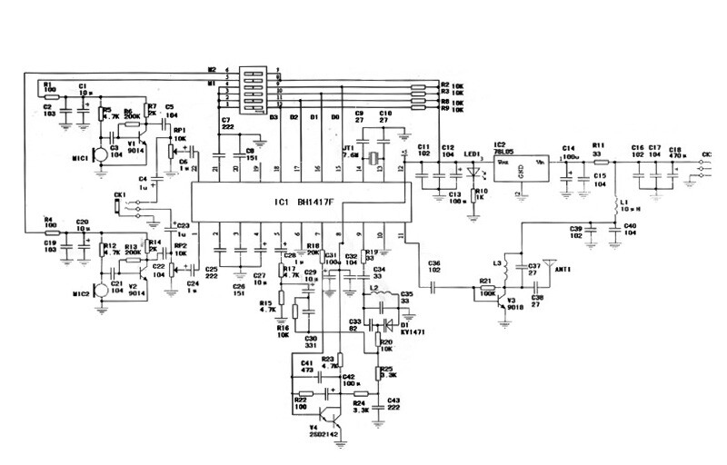 BH1417F FM Stereo Transmitter Radio Players Station PLL 40dB DIY Kits for CD MP3