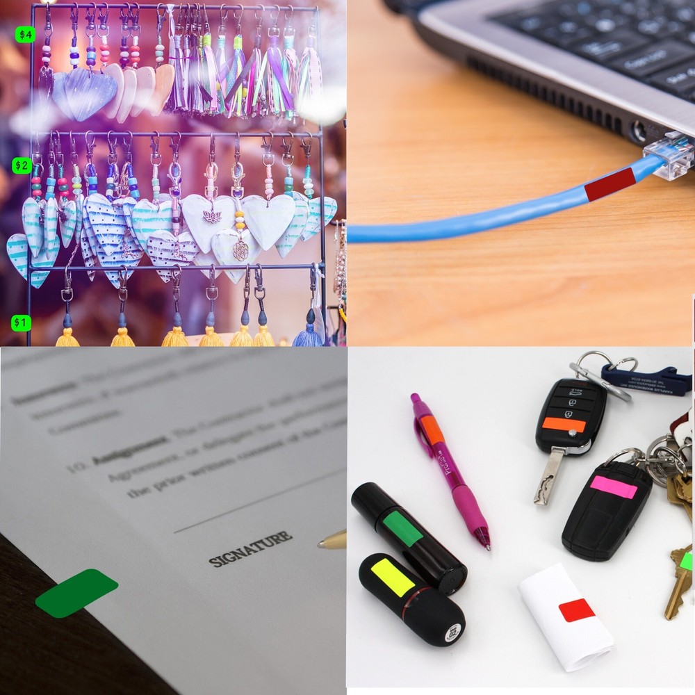 Rectangle Colored Black Labels in Various Sizes (1" x 3/8" - 4" x 2") 15 Sheets