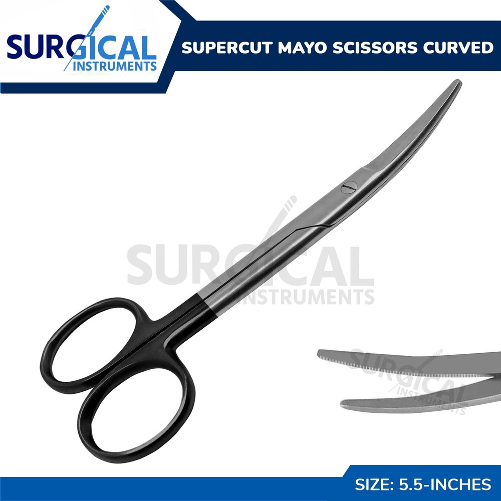 SuperCut Scissors Mayo Surgical Instruments Curved 5.5" Stainless German Grade