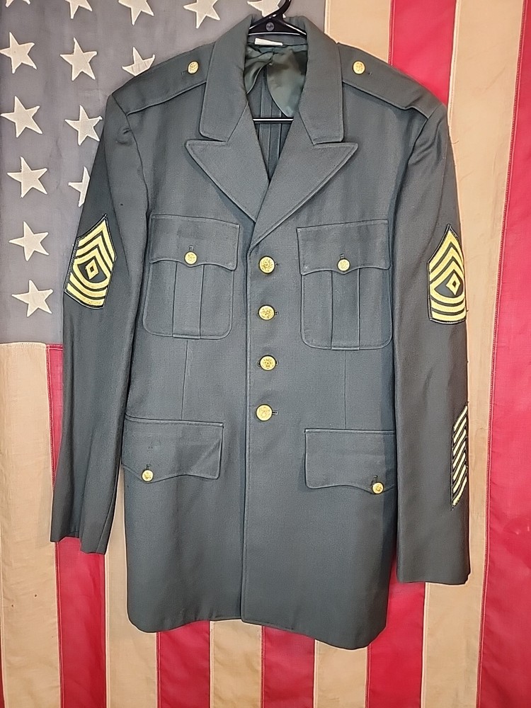 Size Pictured Serge 100% Wool Class A Jacket Army Dress Green Uniform 8111
