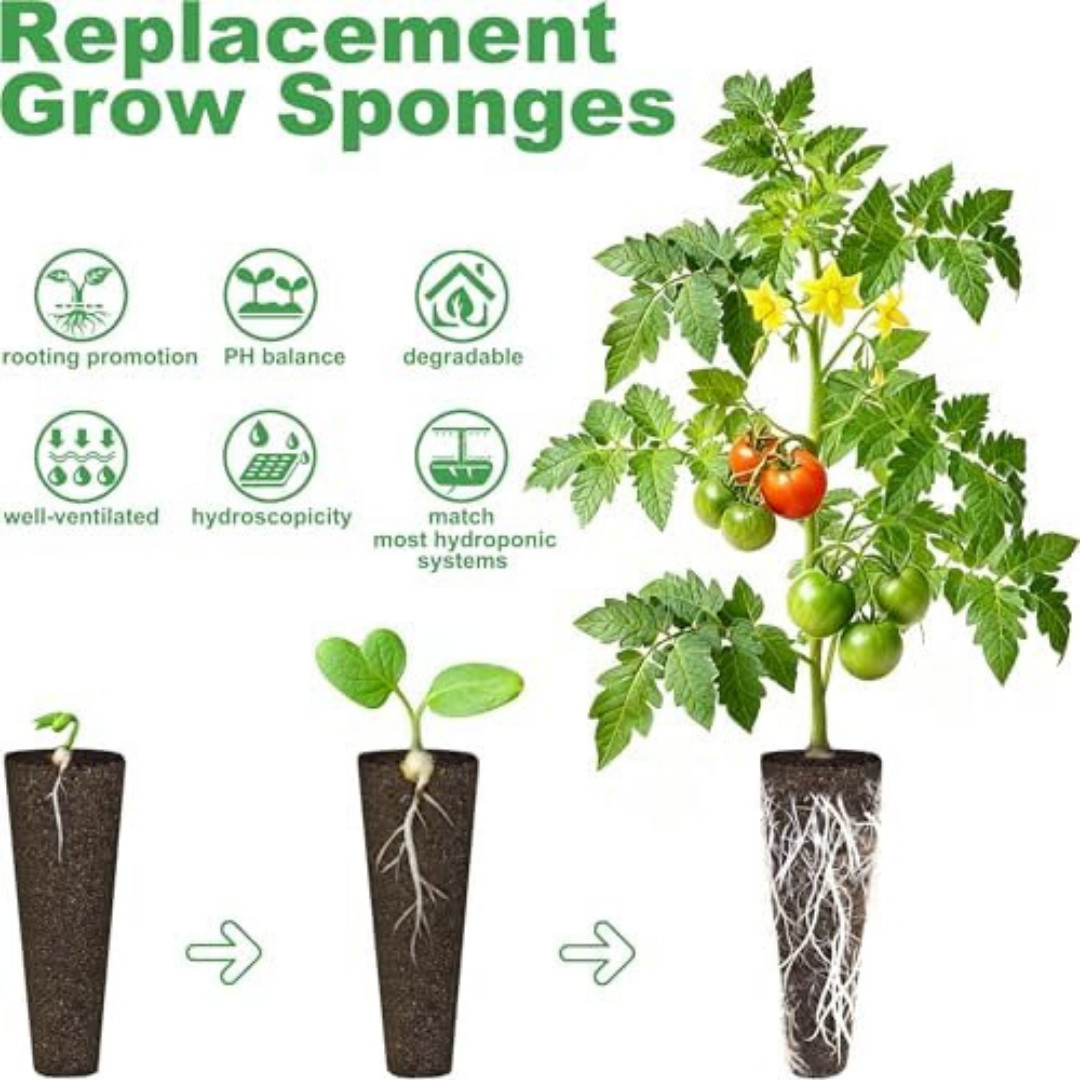 60-Pack Hydroponic Seed Pods for AeroGarden, Peat Sponges for Indoor Garden