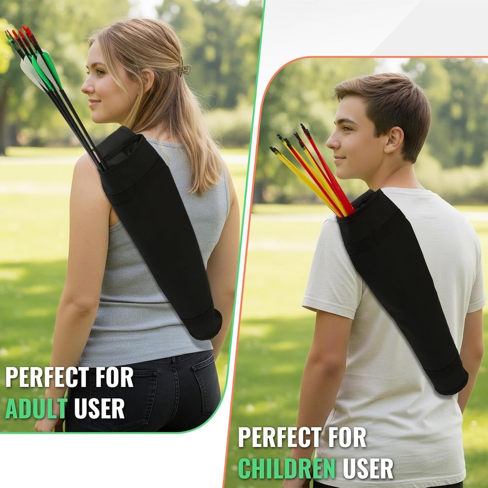 Archery Quiver - Adjustable Back & Hip Arrow Holder for Compound & Recurve Bows