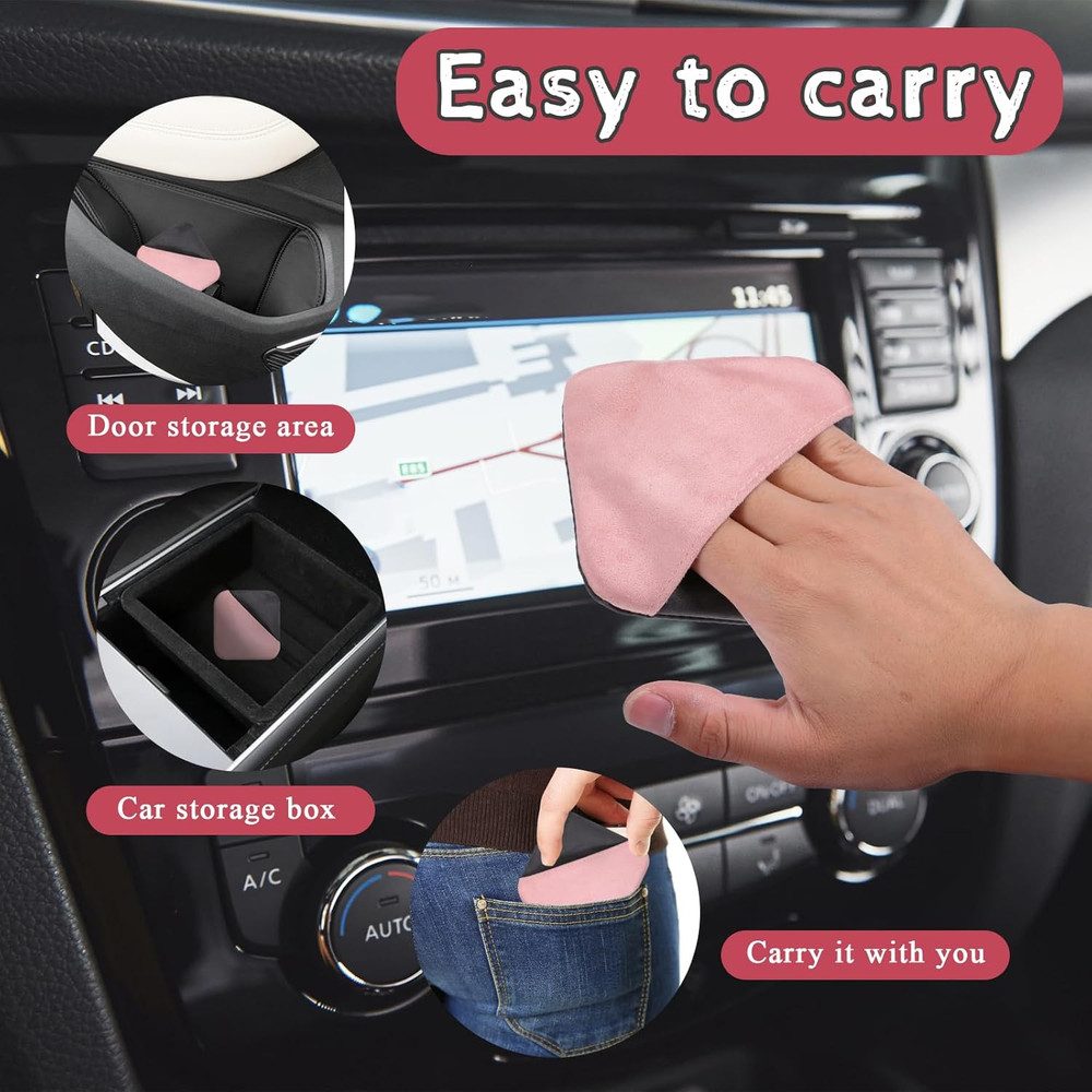 Pink Car Screen Cleaner Microfiber Auto Screen Cleaning Pad, Auto Touchscreen Cl