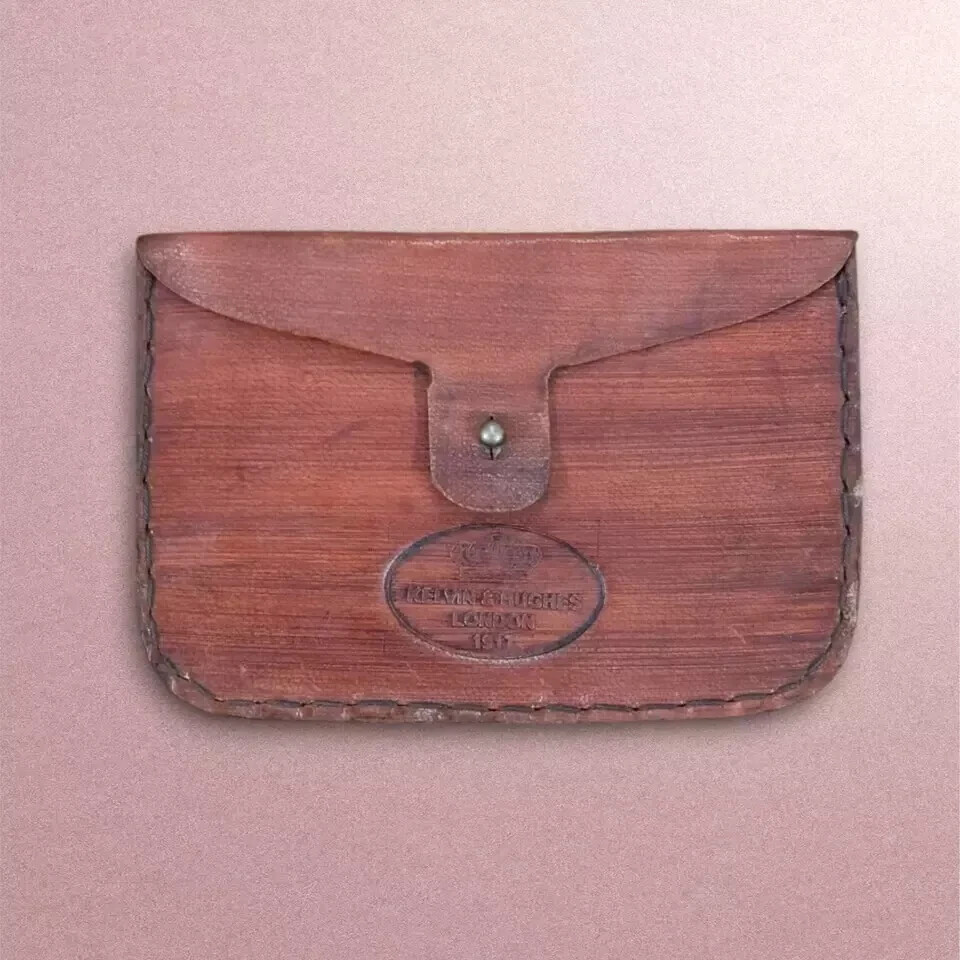 Vintage Leather Pouch with Button Closure for Binoculars Rustic Handcrafted Gift