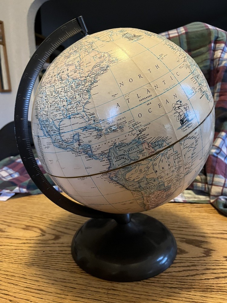 Vintage Rand McNally Terrestrial Art Globe