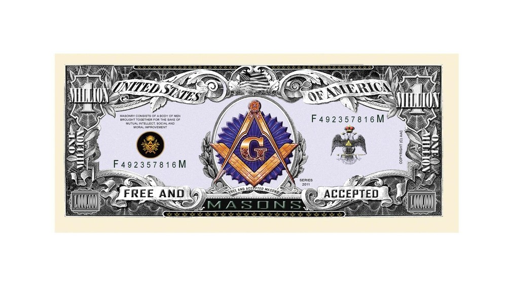 Freemason - Masonic Million Dollar Bill - Pack of 25