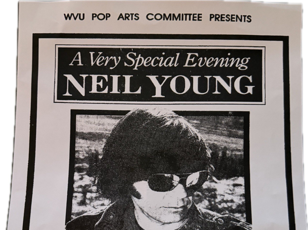 A Very Special Evening Neil Young Promo Flyer (March 4, 1983 - West Virginia)