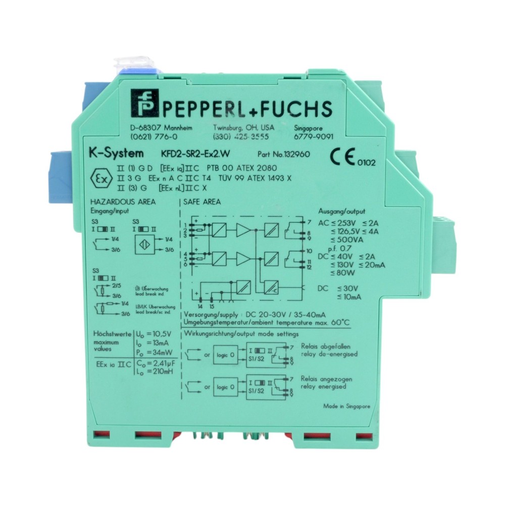 PEPPERL + FUCHS KFD2-SR2-EX2.W 132960 SHIFT AMPLIFIER