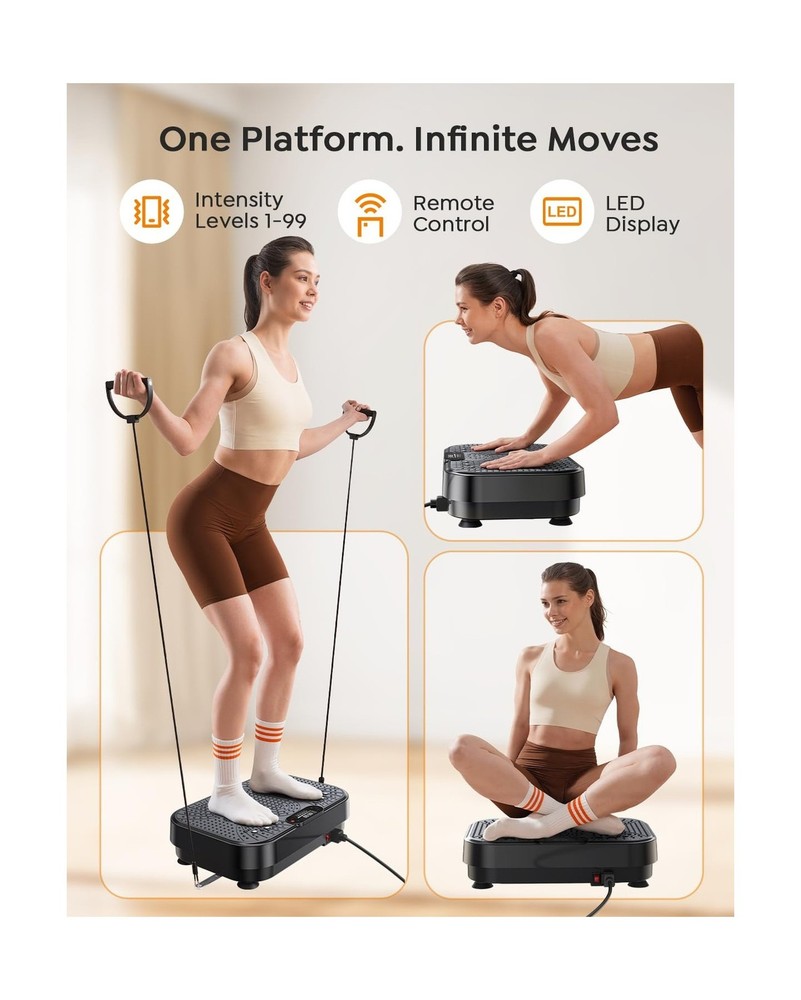 Vibration Plate Exercise Machine, Full Body Vibrating Plate for Lymphatic Dra...