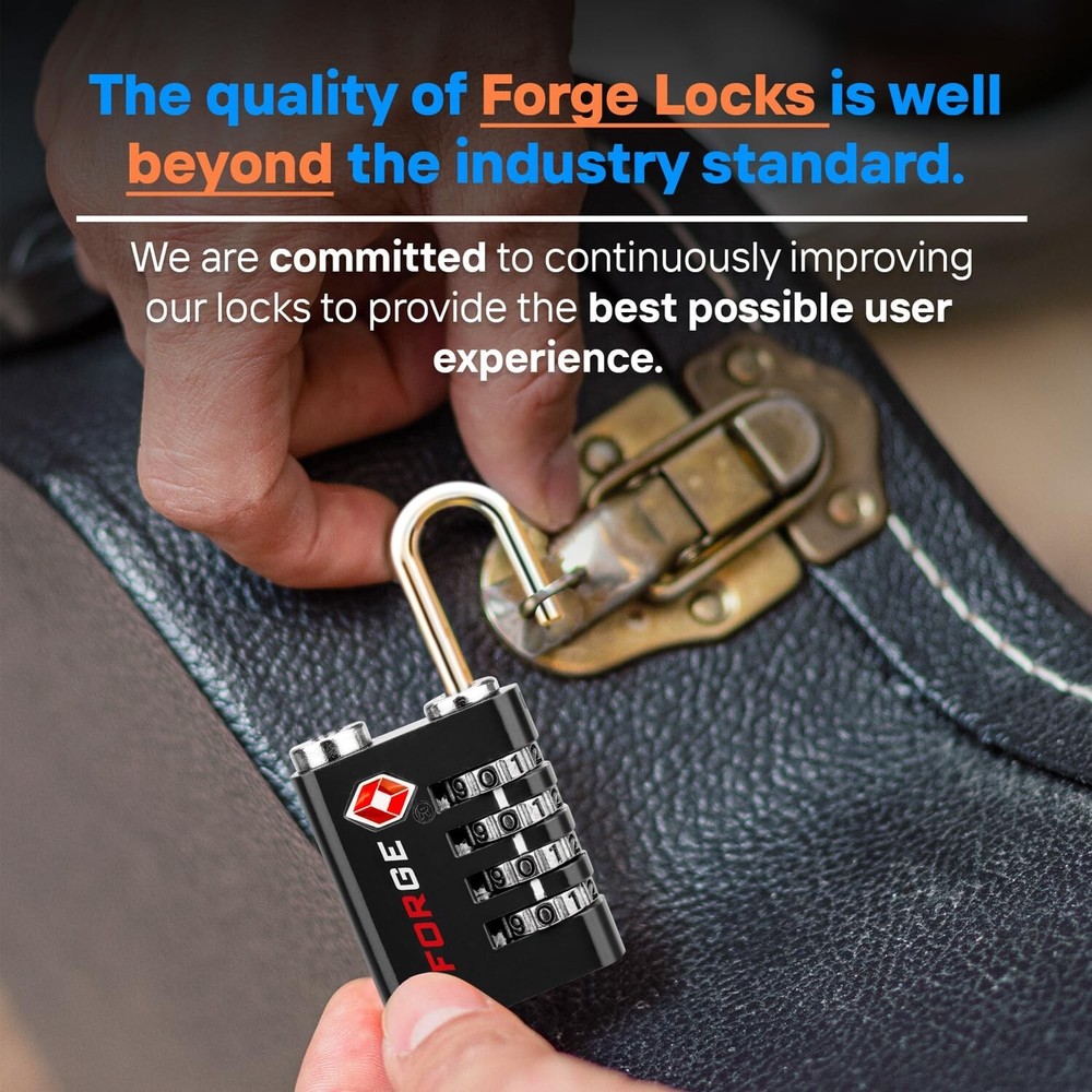 Forge Dual-Opening: Key or Combination Access Lock, TSA Approved Locks for Lu...