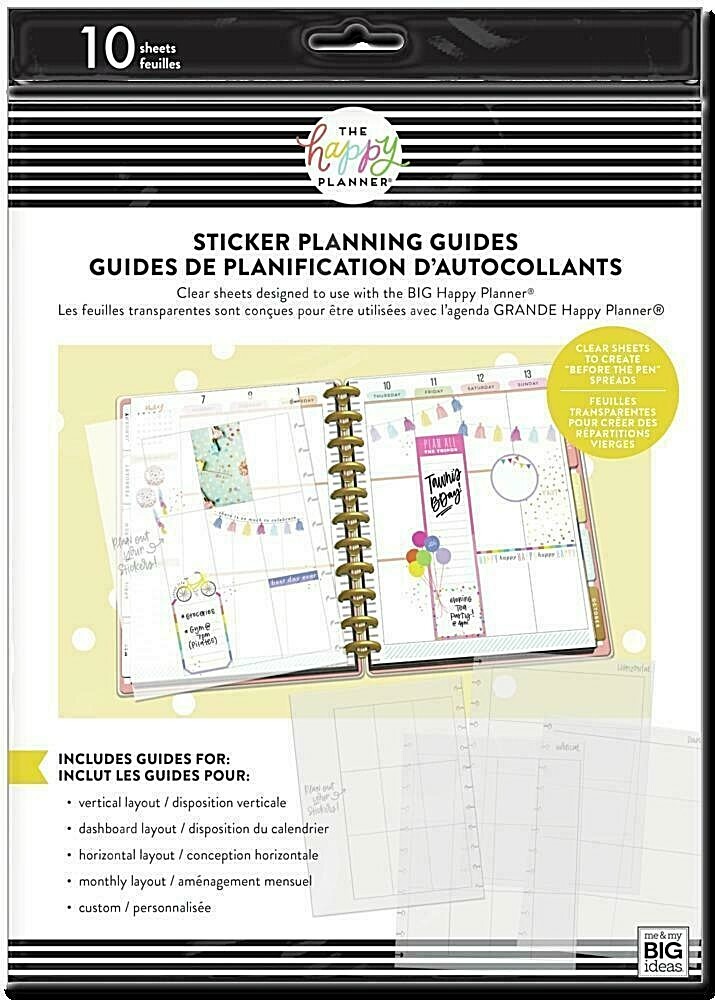 The Happy Planner BIG Clear Sticker Planning Guide - 10 Sheets