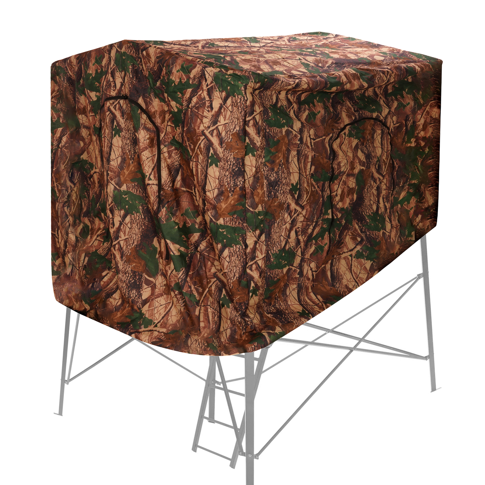 24LBS Steel+Cloth 7' Tall Quad Pod Hunting Blind Cover 2 Person Camouflage Black