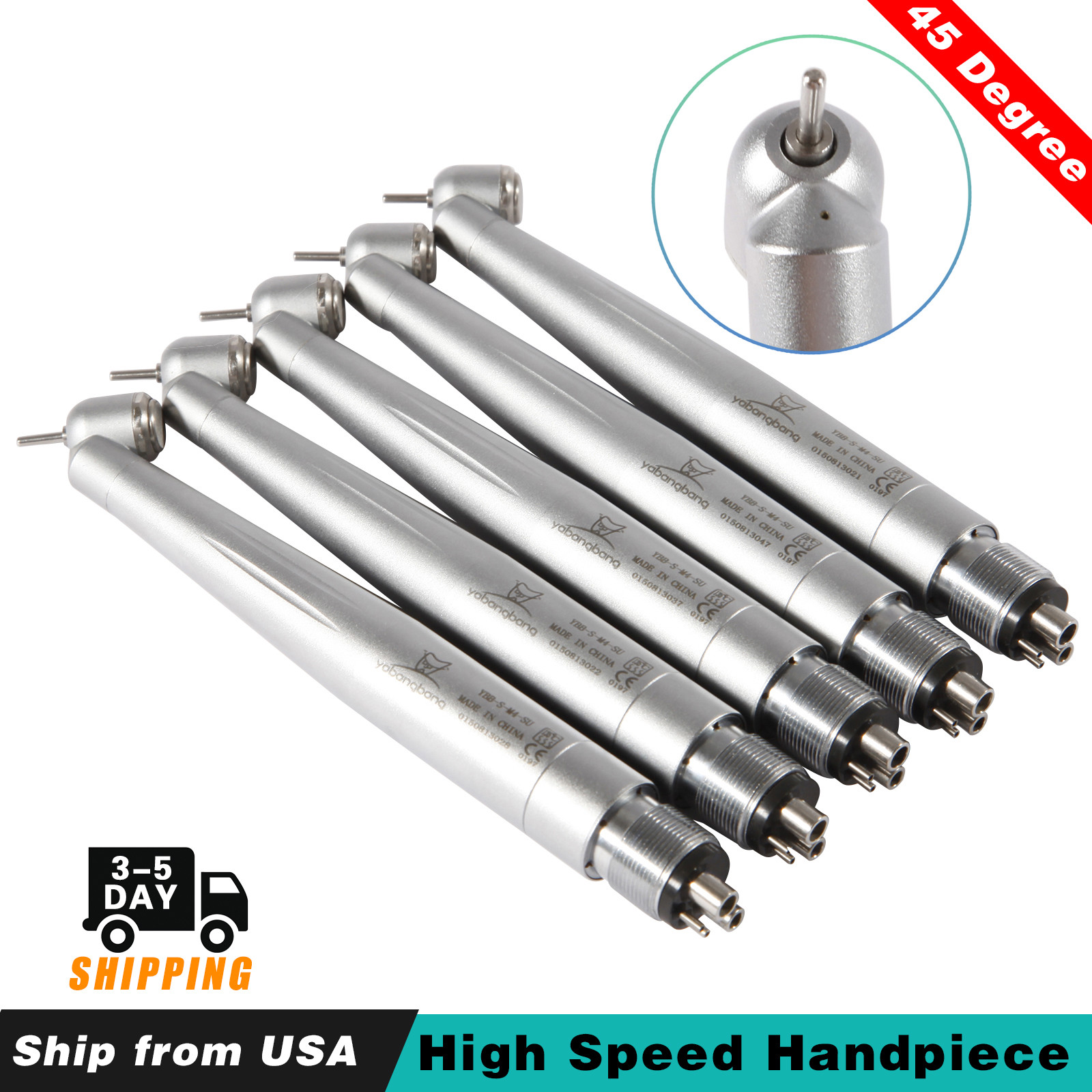 USA 5 fit NSK Dental 45 Degree Surgical High Speed Handpiece Air Turbine 4 Hole