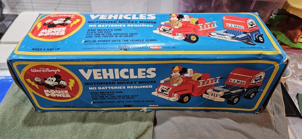 Super Rare Remco Mickey Mouse Power Vehicle Set