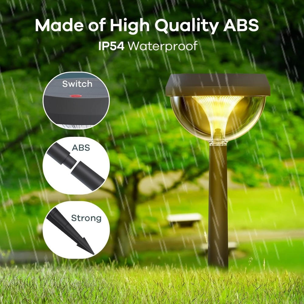 Solar Pathway Lights 8 Pack Warm White Waterproof Adjustable Linkind Outdoor