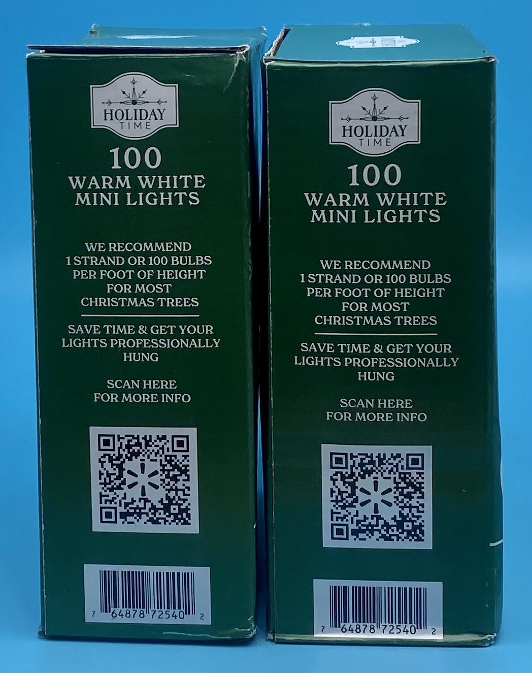2 Packs NEW Holiday Time Clear LED 100 Mini Lights Green Wire 200 Total Lights