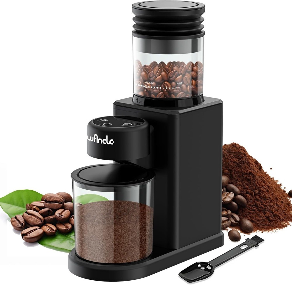 Conical Burr Coffee Grinder Electric - 200W Compact Automatic Coffee Bean Grinde
