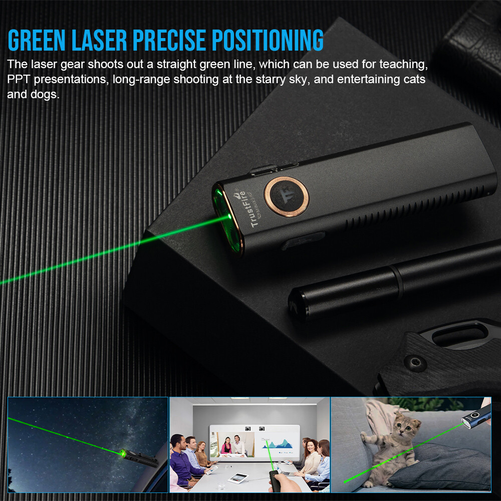 Trustfire MINI X3 EDC Flashlight , White , Floodlight , Infrared , Green Pointer