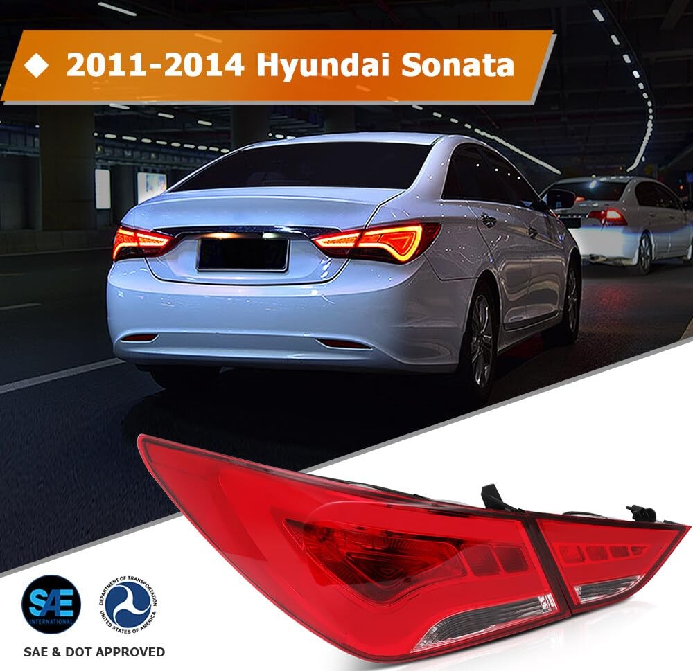 Tail Light Assembly Pair Replacement For 2011-2014 for Hyundai Sonata